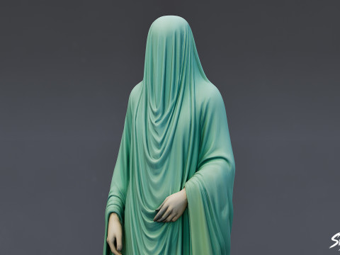 Statue Fantôme Debout Drapée Modèle 3D