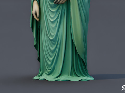 Statue Fantôme Debout Drapée Modèle 3D