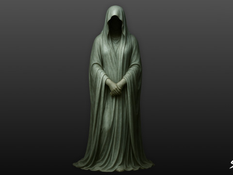Statue fantôme debout, mains jointes Modèle 3D