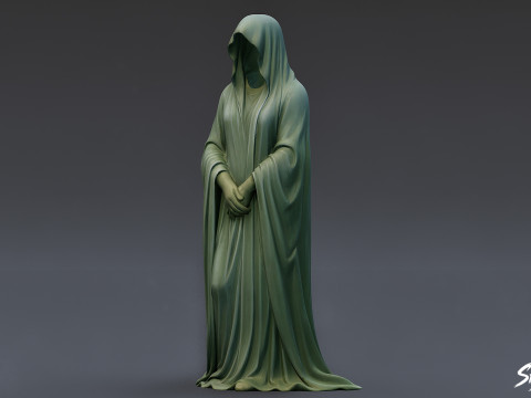 Spookstandbeeld staande handen gevouwen 3D Model