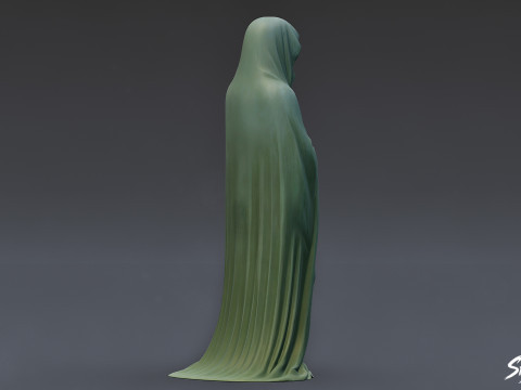 Spookstandbeeld staande handen gevouwen 3D Model
