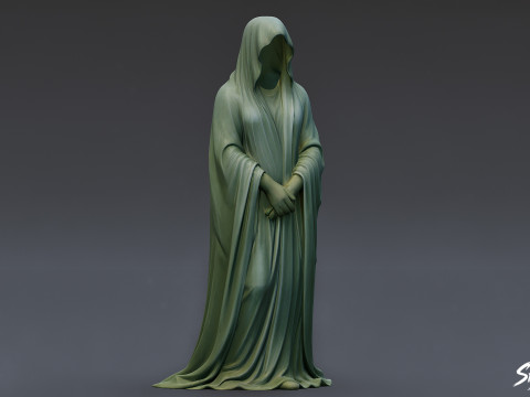 Spookstandbeeld staande handen gevouwen 3D Model