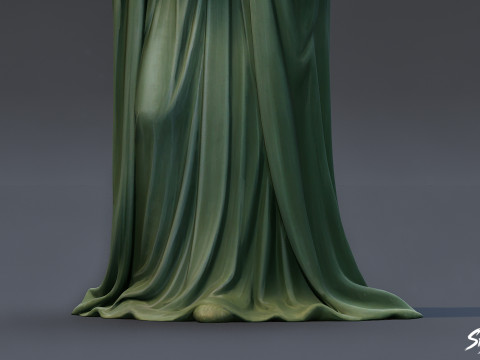 Spookstandbeeld staande handen gevouwen 3D Model