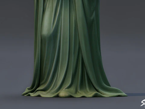 Ghost Statue Standing Hands Folded 3D Model