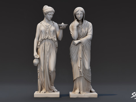 Pacote de estátuas gregas famosas Modelo 3D