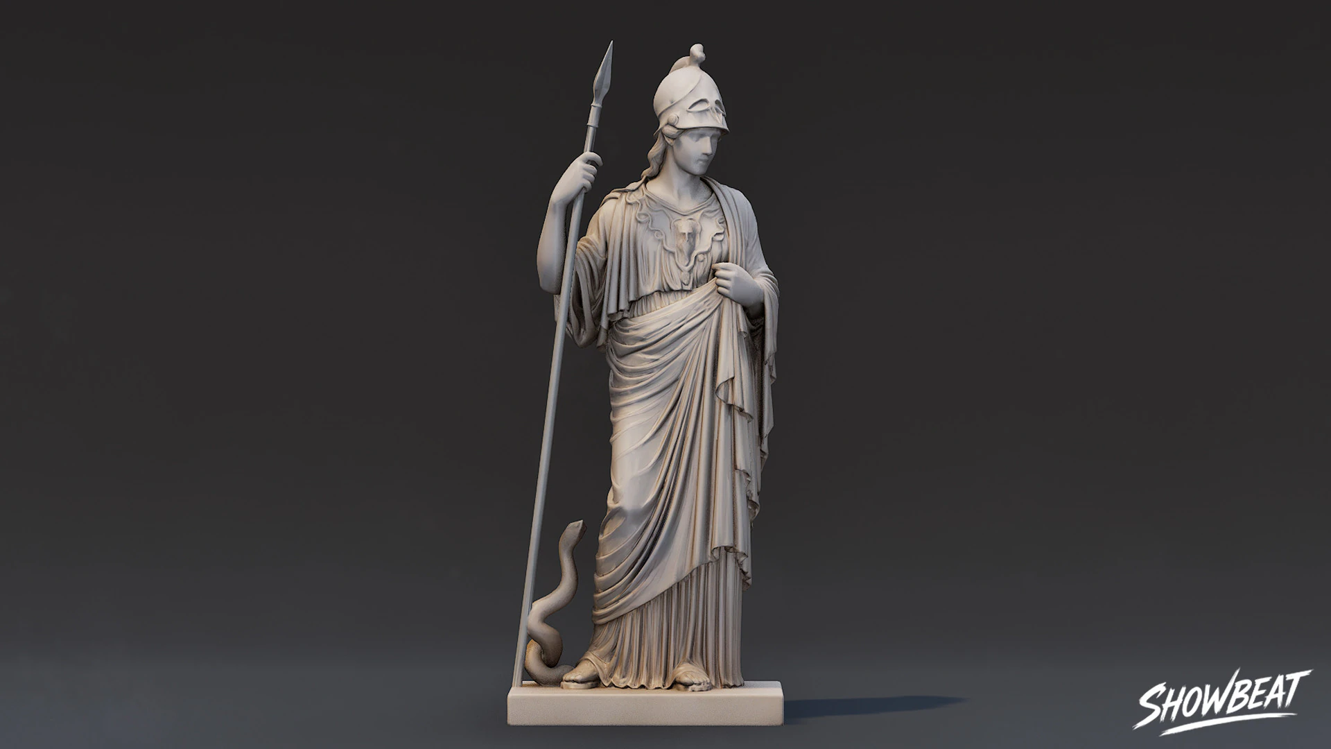 Athena Statue 3D Model .c4d .max .obj .3ds .fbx .stl .blend 