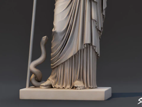 Athena Statue 3D Model