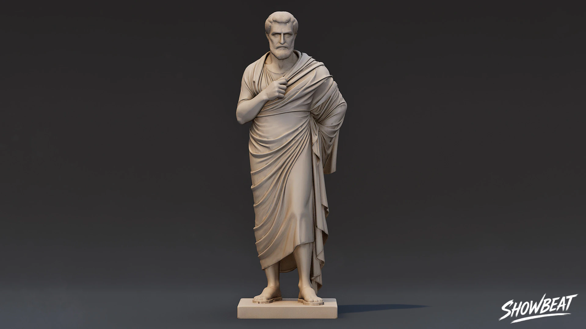 Greek Philosopher Statue 3D Model .c4d .max .obj .3ds .fbx .stl .blend 