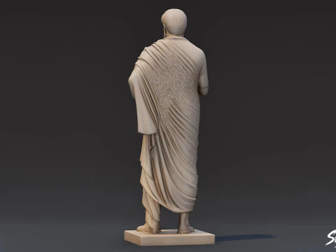 Greek Philosopher Statue 3D Model