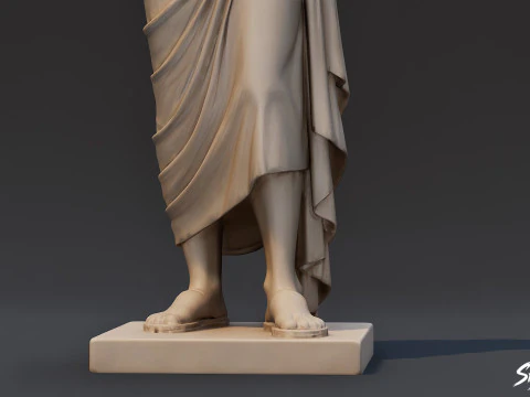 Greek Philosopher Statue 3D Model