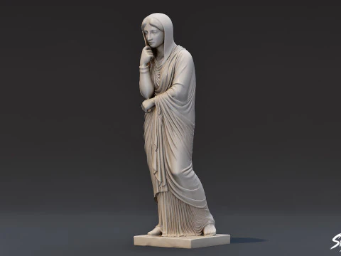 Greek Woman Statue 3D Model