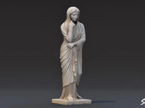 Greek Woman Statue 3D Model