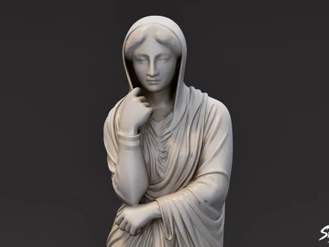 Greek Woman Statue 3D Model