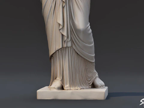 Greek Woman Statue 3D Model