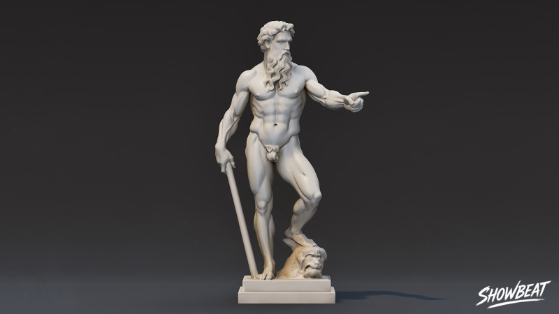 Heracles-standbeeld 3D Model .c4d .max .obj .3ds .fbx .stl .blend 
