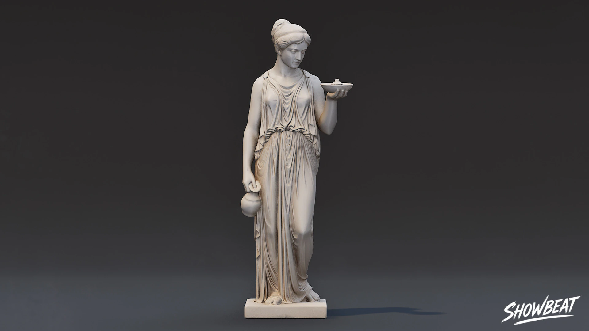 Hygieia Statue 3D Model .c4d .max .obj .3ds .fbx .stl .blend