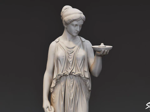 Hygieia Statue 3D Model