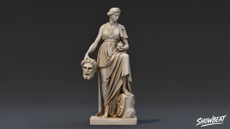 Melpomene Statue 3D Model .c4d .max .obj .3ds .fbx .stl .blend 