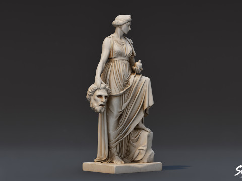 Melpomene Statue 3D Model