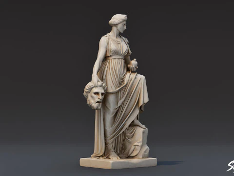 Melpomene Statue 3D Model