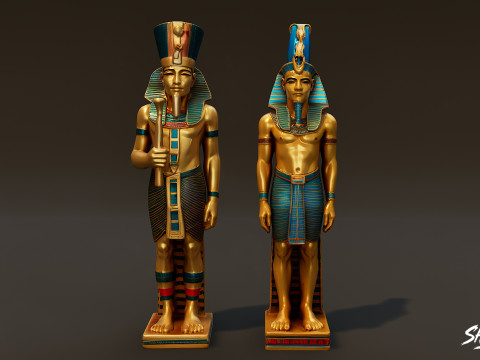 Mısır Kraliyet Efsanesi Heykel Paketi VOL1 3D Model