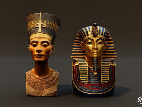 Mısır Kraliyet Efsanesi Heykel Paketi VOL1 3D Model