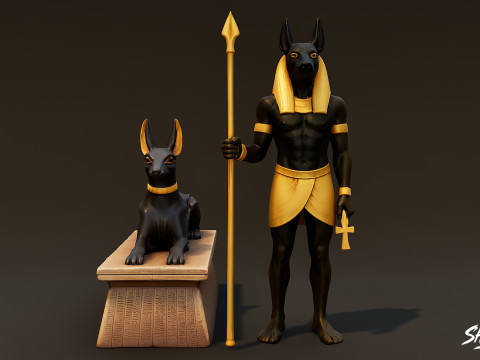 Mısır Kraliyet Efsanesi Heykel Paketi VOL1 3D Model