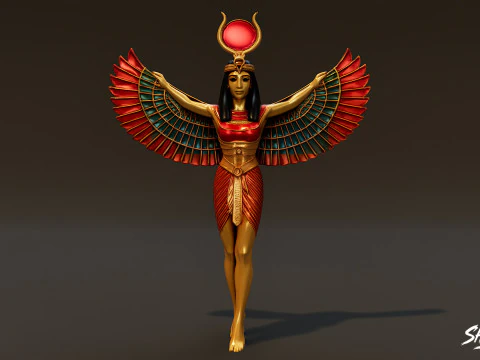 &Auml;gyptische k&ouml;nigliche Mythos-Statuenpackung VOL1 3D Modell