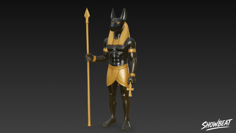 Patung Dewa Anubis Mesir Model 3D .c4d .max .obj .3ds .fbx .stl .blend 