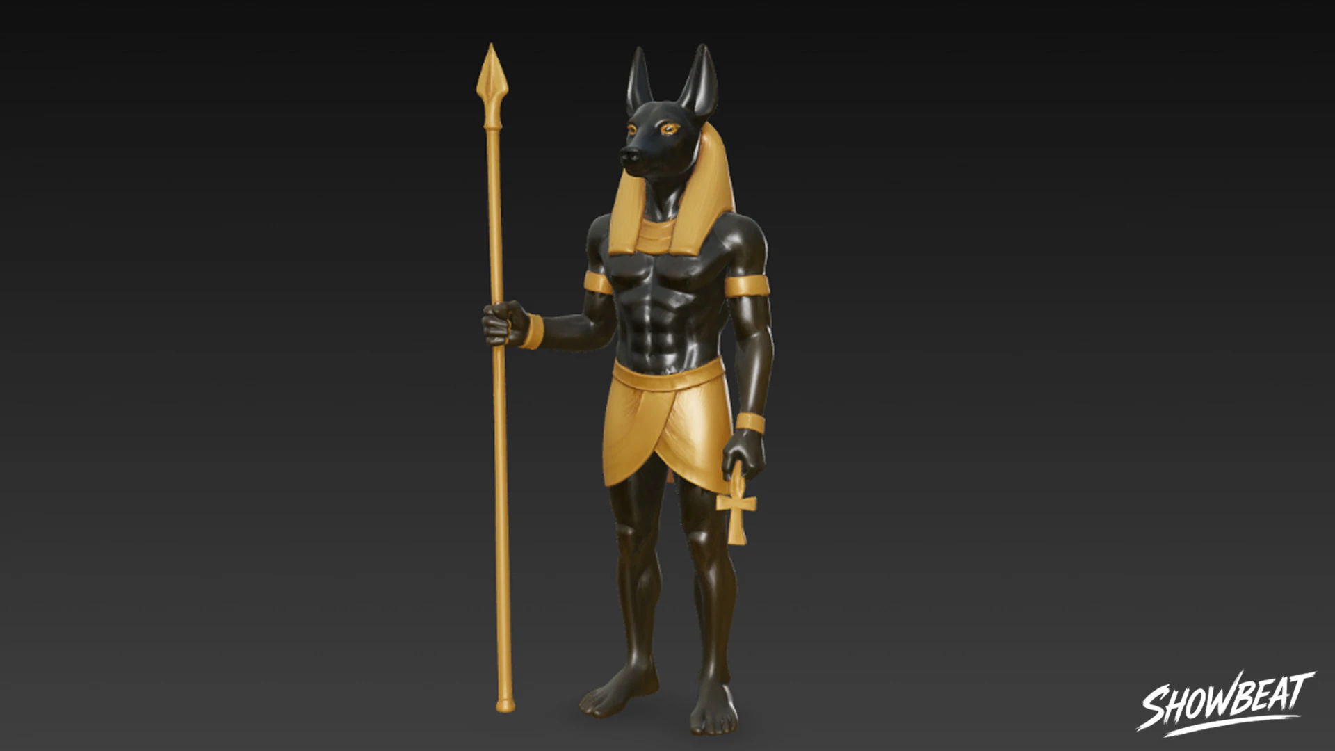 Egyptian Anubis God Statue 3D Model .c4d .max .obj .3ds .fbx .stl .blend