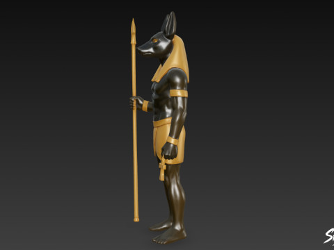 Patung Dewa Anubis Mesir Model 3D