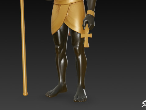 Patung Dewa Anubis Mesir Model 3D