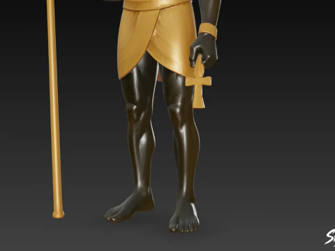 Egyptian Anubis God Statue 3D Model