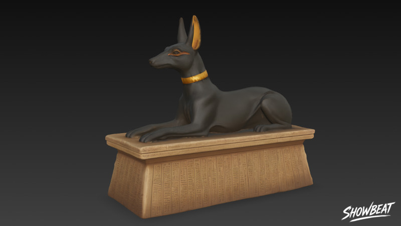 Ägyptische Anubis-Schakal-Statue 3D Modell .c4d .max .obj .3ds .fbx .stl .blend 
