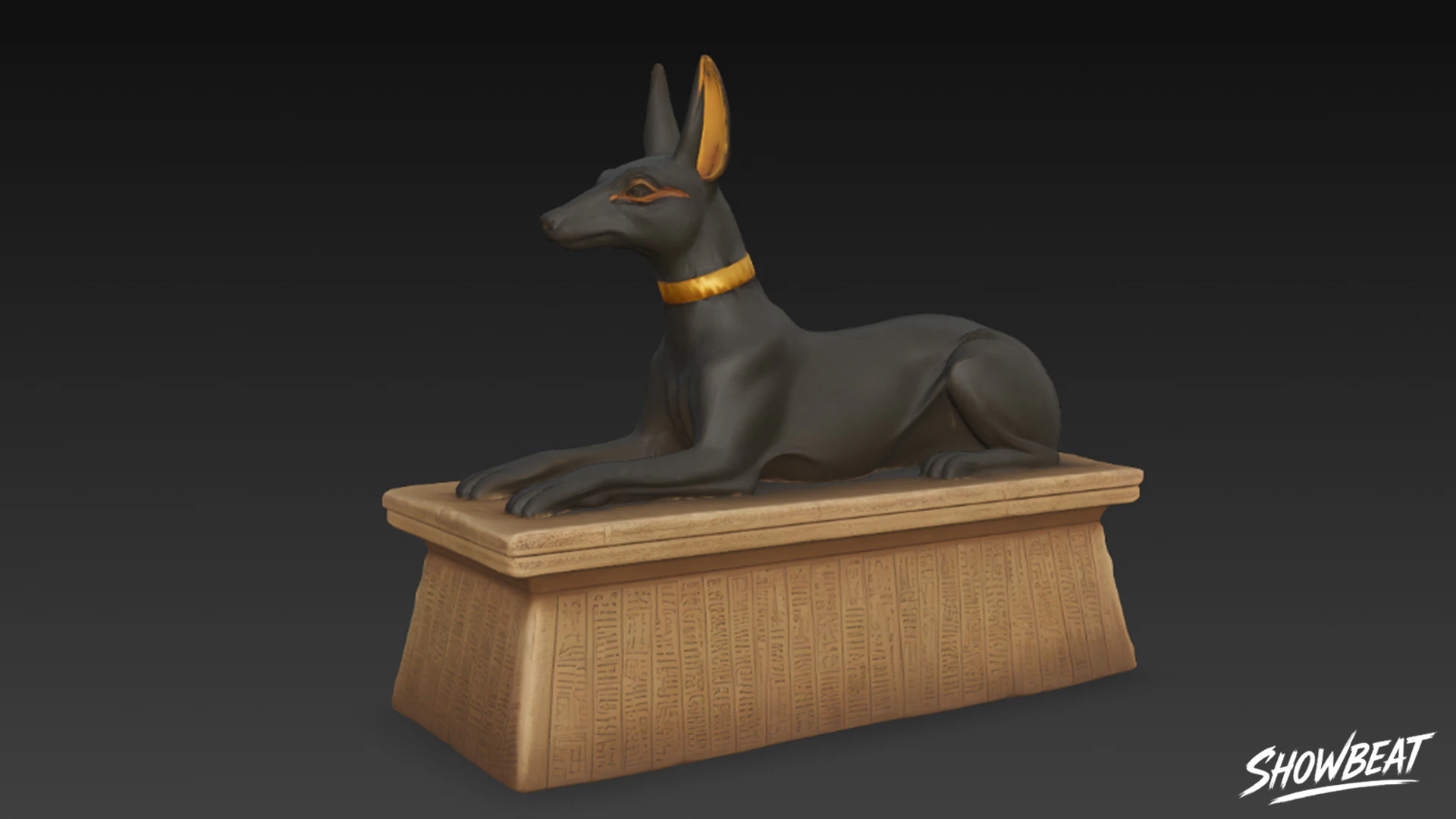 Egyptian Anubis Jackal Statue 3D Model .c4d .max .obj .3ds .fbx .stl .blend 