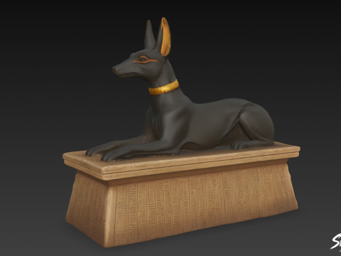 Statua egiziana dello sciacallo Anubis Modello 3D