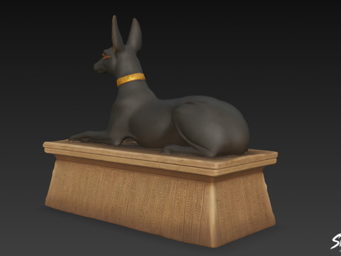 Ägyptische Anubis-Schakal-Statue 3D Modell