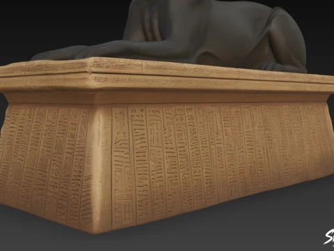 Egyptian Anubis Jackal Statue 3D Model