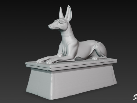 Ägyptische Anubis-Schakal-Statue 3D Modell