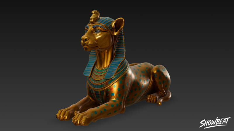 Estatua de la esfinge felina egipcia Modelo 3D .c4d .max .obj .3ds .fbx .stl .blend 