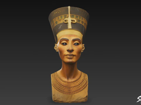 Egyptian Queen Nefertiti Bust 3D Model