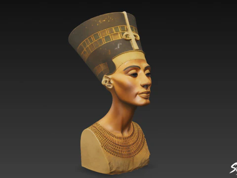 Egyptian Queen Nefertiti Bust 3D Model