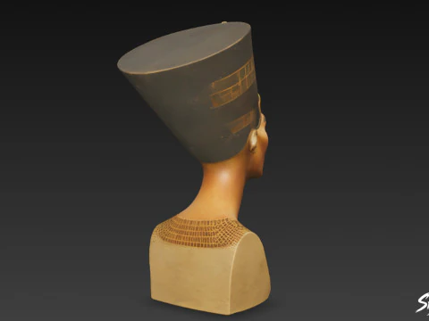 Egyptian Queen Nefertiti Bust 3D Model