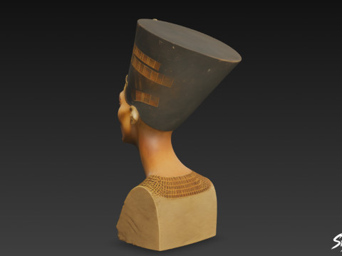 Mısır Kraliçesi Nefertiti Büstü 3D Model