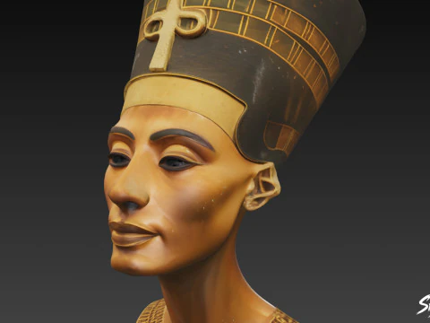 Egyptian Queen Nefertiti Bust 3D Model