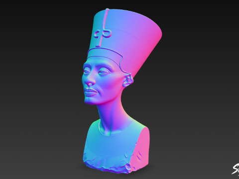 Mısır Kraliçesi Nefertiti Büstü 3D Model