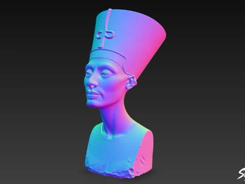 Egyptian Queen Nefertiti Bust 3D Model