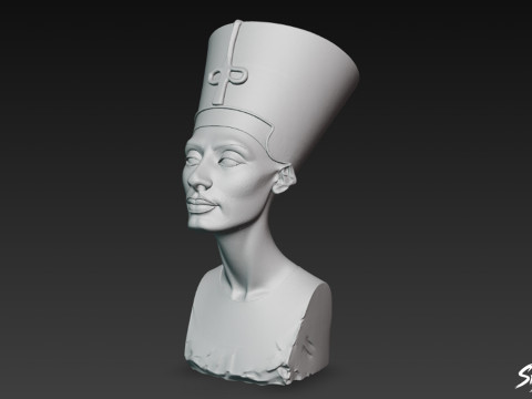 Mısır Kraliçesi Nefertiti Büstü 3D Model