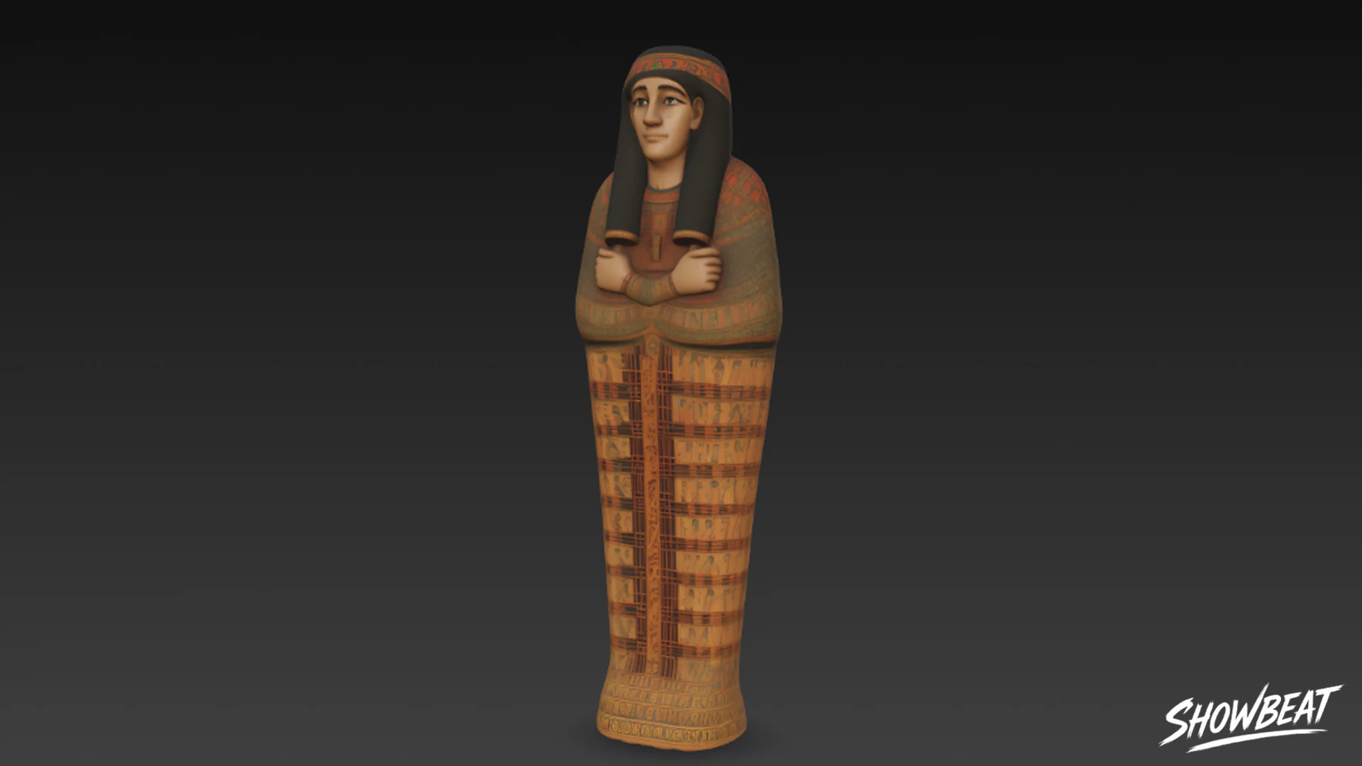 Egyptian Sarcophagus Statue 3D Model .c4d .max .obj .3ds .fbx .stl .blend 
