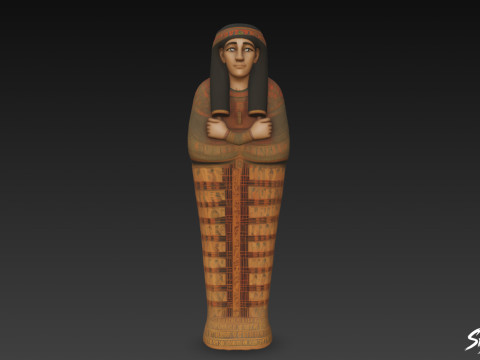 Posąg egipskiego sarkofagu Model 3D